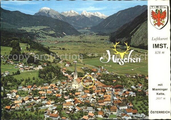Imst Tirol Panorama Luftkurort mit Mieminger Kette