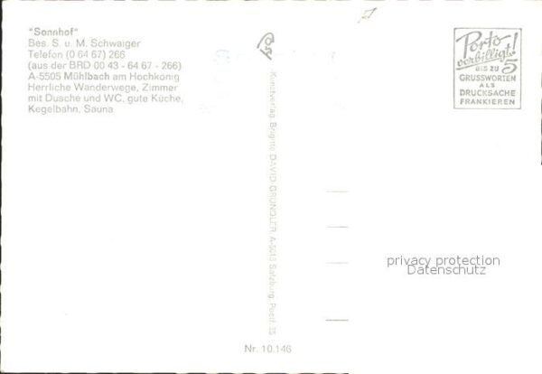 Muehlbach Hochkoenig Gasthof Sonnhof Doppelzimmer Alpenpanor – Bild 2