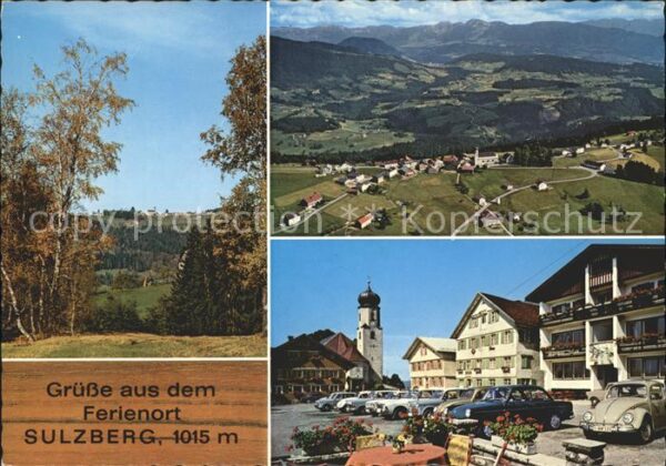 Sulzberg Vorarlberg Marktplatz Kirche Fliegeraufnahme
