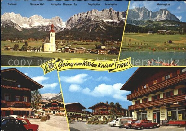 Going Wilden Kaiser Tirol Gesamtansicht mit Kaisergebirge See Dor