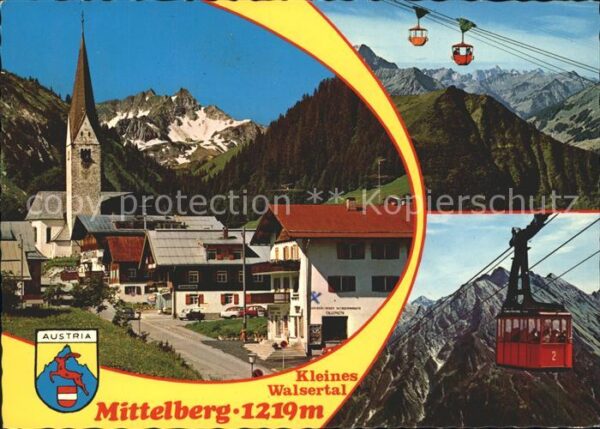 Mittelberg Vorarlberg Dorfstrasse Kirche Kabinenbahn Alpenpan