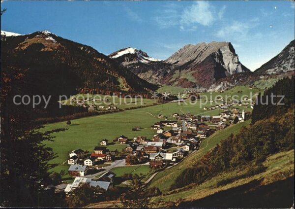 Schoppernau Vorarlberg Panorama mit Klipperen und Kanisfluh Br