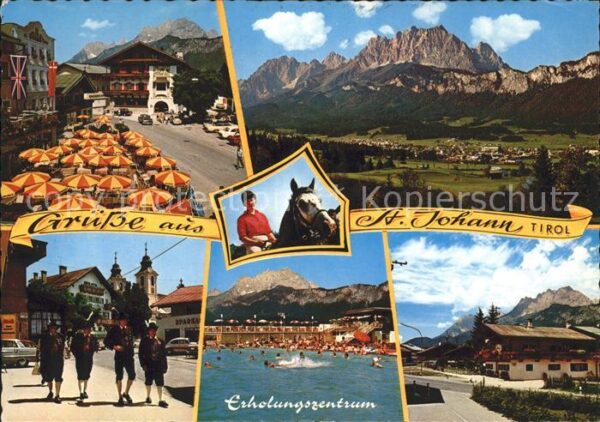 St Johann Tirol Hauptplatz Tiroler Trachten Alpenbad Er