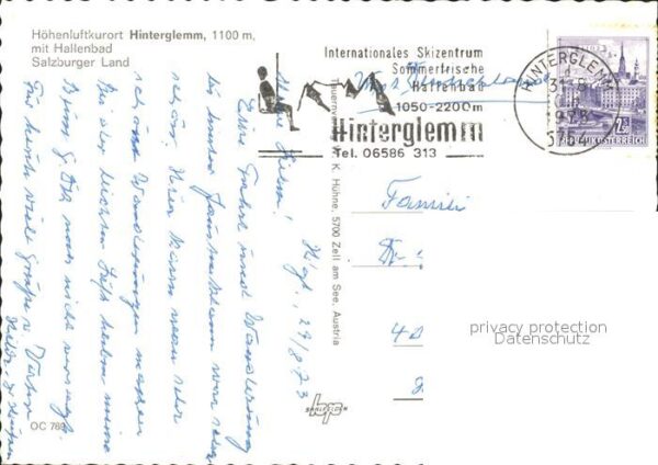 Hinterglemm Saalbach Gesamtansicht Höhenluftkurort Hallenbad – Bild 2