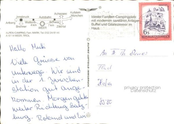 Weer Alpen Camping Tennis Wappen – Bild 2