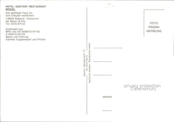 Partschins Parcines Hotel Gasthof Restaurant Rössl – Bild 2