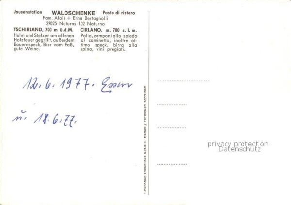Naturns Waldschenke Tschirland Naturns Cirlano – Bild 2