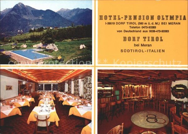 Suedtirol Hotel Pension Olympia Dorf Tirol bei Me