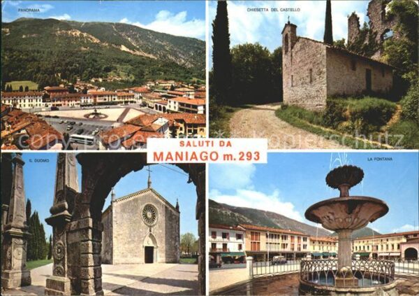 Maniago Brunnen  Kirche Schloss il Duomo fontan