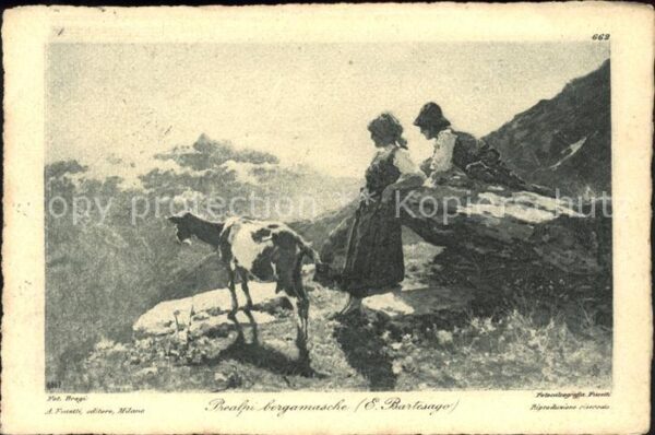 Kuenstlerkarte E. Bartesago Prealpi bergamasche Ziege