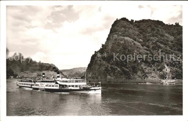 Dampfer Seitenrad Kaiser Wilhelm St. Goarshausen Felsenta