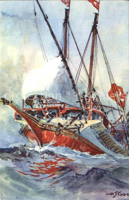 Kuenstlerkarte A. Sebille Galere de Malte Schiff