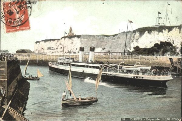 Dampfer Binnenschifffahrt Dieppe Depart du Brighton