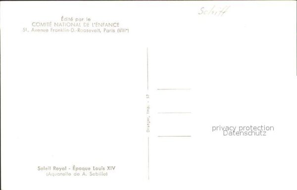 Kuenstlerkarte A. Sebillet Soleil Royal Epoque Louis X – Bild 2