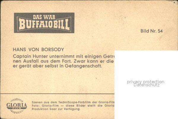 Kino Film Das war Buffalo Bill Hans von Borsody C – Bild 2