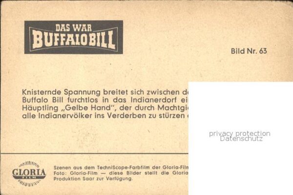 Kino Film Das war Buffalo Bill Wigwams Indianer B – Bild 2