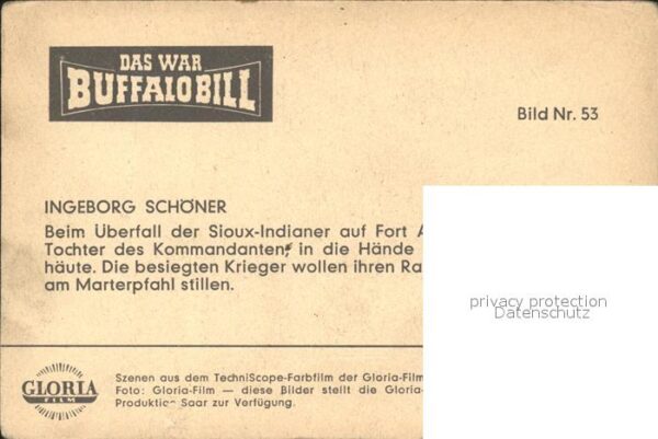 Kino Film Das war Buffalo Bill Ingeborg Schöner S – Bild 2