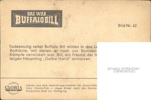 Kino Film Das war Buffalo Bill Lager Rothäute Bil – Bild 2