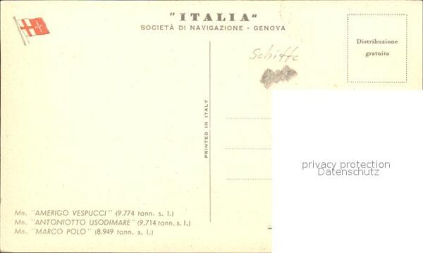 Schiffe Ships Navires Mn. Amerigo Vespucci Mn. Antoniotto Uso – Bild 2
