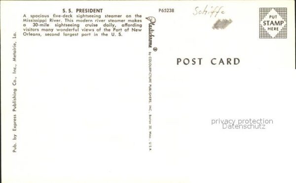 Dampfer Binnenschifffahrt S.S. President Mississippi – Bild 2
