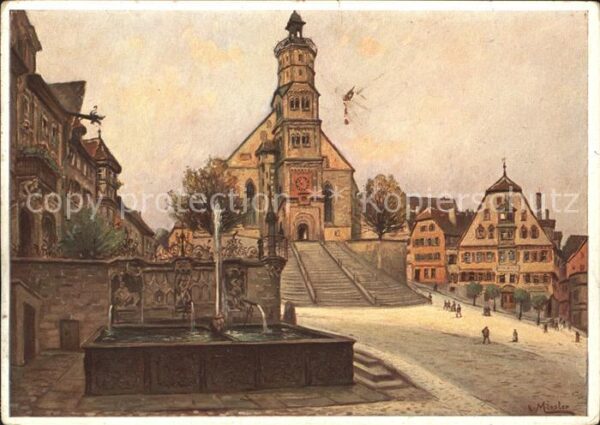 Moessler L. Schwäbisch-Hall Marktplatz Michaeliskir