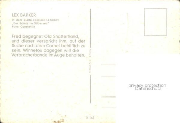 Schauspieler Lex Barker Film Der Schatz im Silbersee – Bild 2