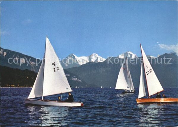 Segelboote Thunersee Eiger Mönch Jungfrau
