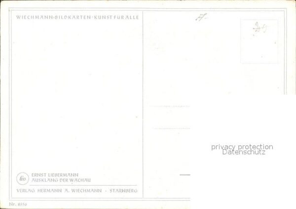 Verlag Wiechmann Nr. 8556 Ernst Liebermann Ausklang der Wach – Bild 2