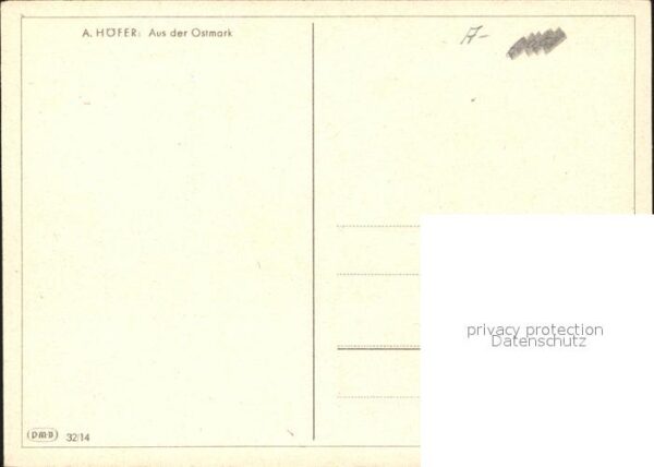 Kuenstlerkarte A. Höfer Aus der Ostmark Nr. 32/14 – Bild 2