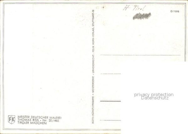 Riss Thomas Tiroler Mädchen Nr. 20/1465 Korn Verlag – Bild 2