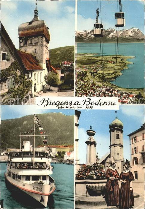 Foto Risch-Lau Nr. 3858 Dampfer Austria Seilbahn Bregenz a