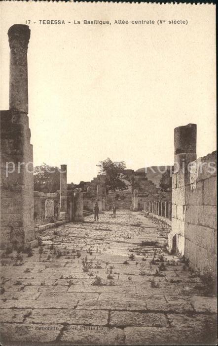 Tebessa Basilique Allee centrale V siecle Ruine