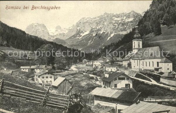 Ramsau Berchtesgaden Ortsansicht mit Kirche