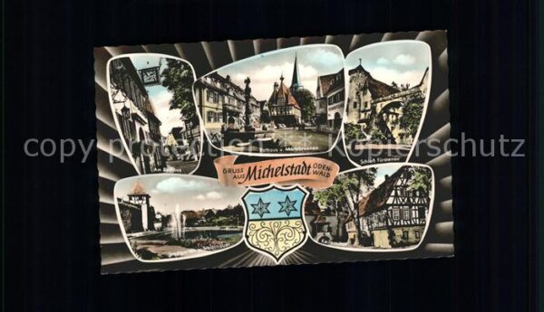 Michelstadt Rathaus Marktbrunnen Schloss Fürstenau