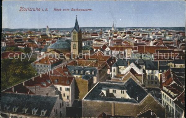 Karlsruhe Blick vom Rathausturm