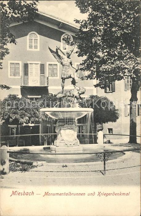 Miesbach Monumentalbrunnen und Kriegerdenkmal