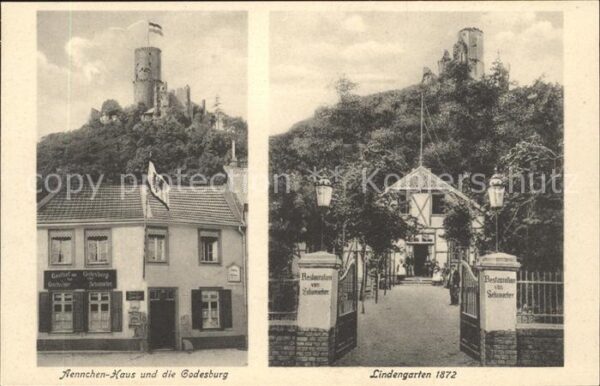 Godesberg Bad Aennchen Haus mit Godesburg und Lindeng