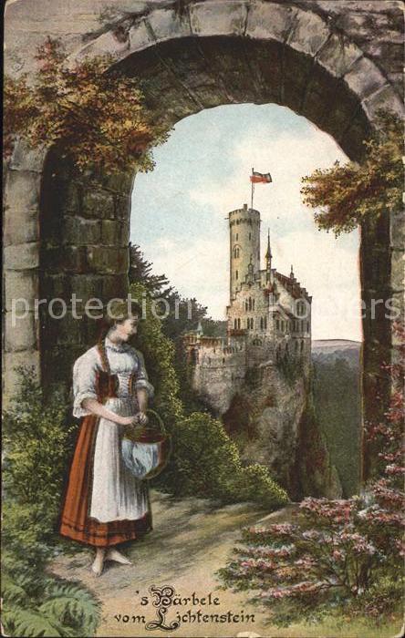Lichtenstein Wuerttemberg Bärbele mit Schloss Lichtenstein
