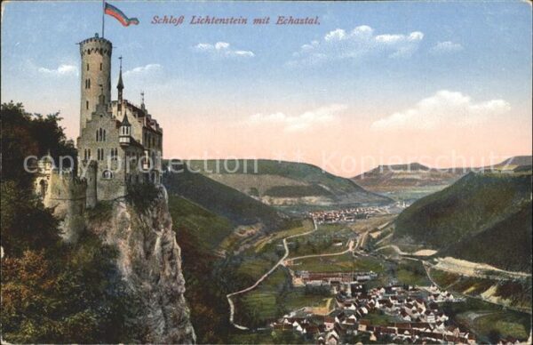 Lichtenstein Wuerttemberg Schloss Lichtenstein mit Echastal