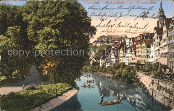 Tuebingen Neckarpartie mit Platanenallee