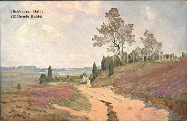Lueneburger Heide Heidenblüte Künstlerkarte