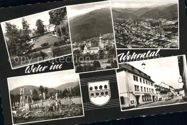 Wehr Baden Panorama Kirche Schwimmbad Strassenpart