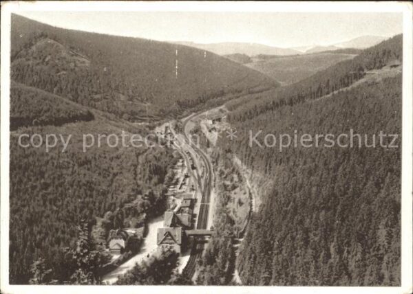 Oberhof Thueringen Blick zum Bahnhof