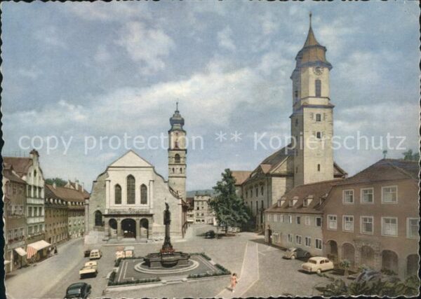 Lindau Bodensee Marktplatz mit Kirchen
