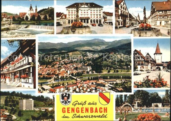 Gengenbach Kirche Wehr Dorfbrunnen Totalansicht Sc