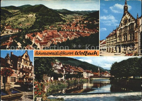 Wolfach Totalansicht Rathaus Dorfbrunnen