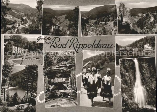 Bad Rippoldsau Schwarzwald Orts und Teilansichten Felsen Wasserfal