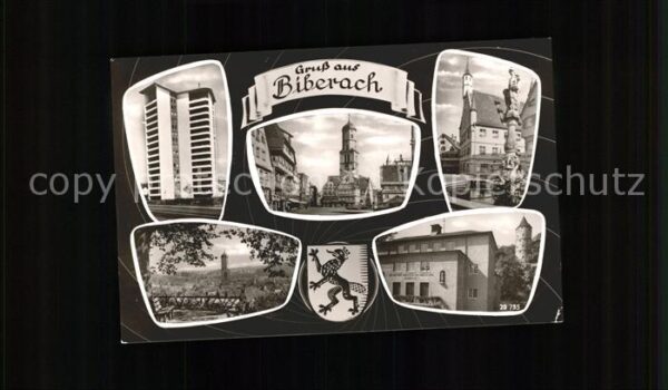 Biberach Riss Orts und Teilansichten Hochhaus Kirche