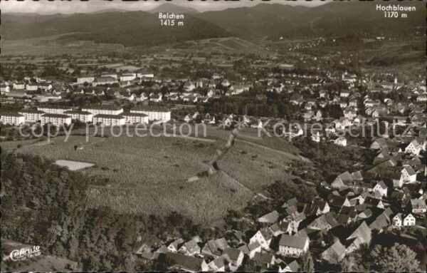 Muellheim Baden mit Belchen und Hochblauen Fliegeraufna