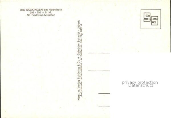 Saeckingen Rhein St Fridolins Münster Fliegeraufnahme – Bild 2